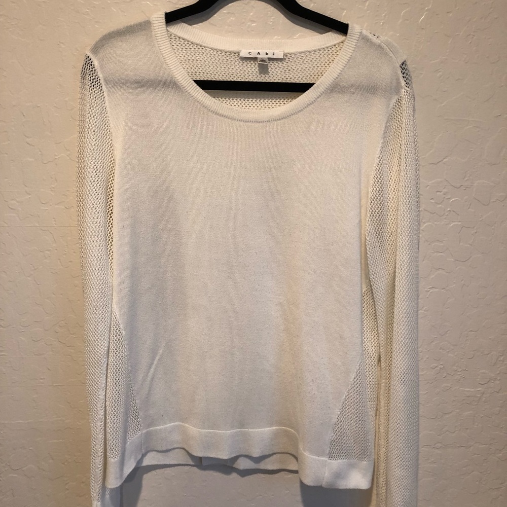 CAbi split back pull over sweater size L